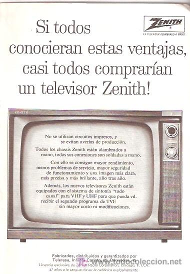 Catalogues publicitaires: FOLLETO PUBLICIDAD ANTIGUO DE LOS A&Ntilde;OS 60 - TELEVISOR ZENITH