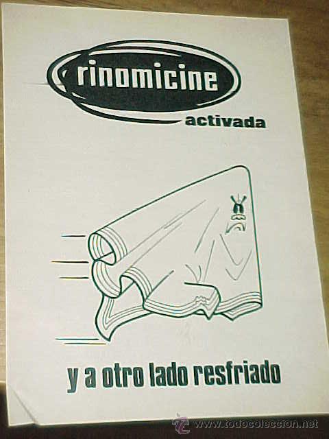 Advertising Catalogs: RINOMICINE. PUBLICIDAD, HOJA DE LA REVISTA MERIDIANO A&Ntilde;O 1968. TAMA&Ntilde;O: 18,5 X 13 CM.