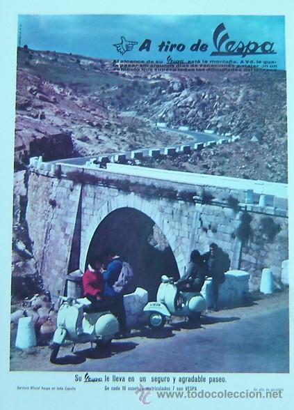 Cat&aacute;logos publicitarios: ANUNCIO PUBLICITARIO VESPA-a&ntilde;os 1960s-medida 13*19 cms.
