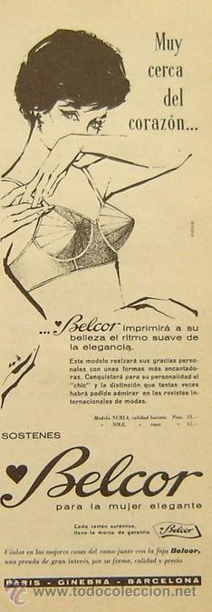 Cat&aacute;logos publicitarios: ANUNCIO PUBLICITARIO SOSTENES BELCOR-PARIS-GINEBRA-BARCELONA-a&ntilde;os 1960s-medida 6*19 cms.