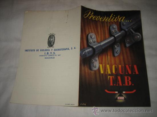 Cat&aacute;logos publicitarios: PREVENTIVA.....VACUNA T.A.B. - Foto 1