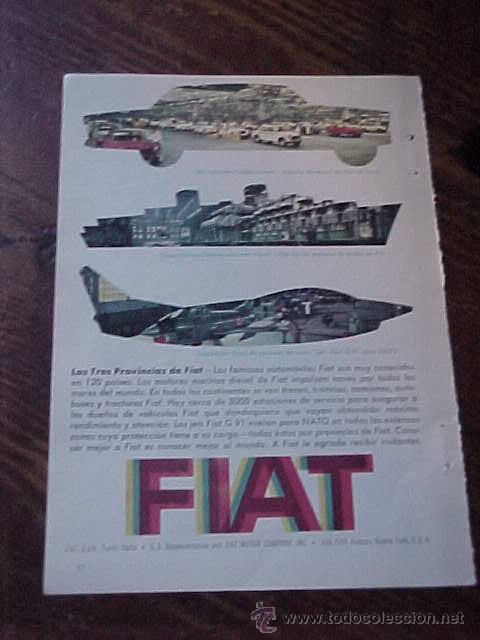 Cat&aacute;logos publicit&aacute;rios: FIAT. TERVILOR. PUBLICIDAD A DOS CARAS. HOJA DE REVISTA A&Ntilde;O 1961