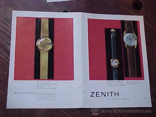 Cat&aacute;logos publicit&aacute;rios: PUBLICIDAD ZENITH. HOJA DE REVISTA A&Ntilde;O 1961.