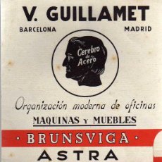 Catálogos publicitarios: CATALOGO - V. GUILLAMET - ORGANIZACIÓN MODERNA DE OFICINAS MÁQUINAS Y MUEBLES - AÑO 1942. Lote 26830587