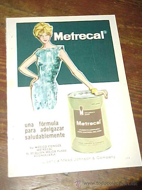 Cat&aacute;logos publicit&aacute;rios: METRECAL. PUBLICIDAD HOJA DE REVISTA A&Ntilde;O 1961. TAMA&Ntilde;O: 19 X 13 CM.