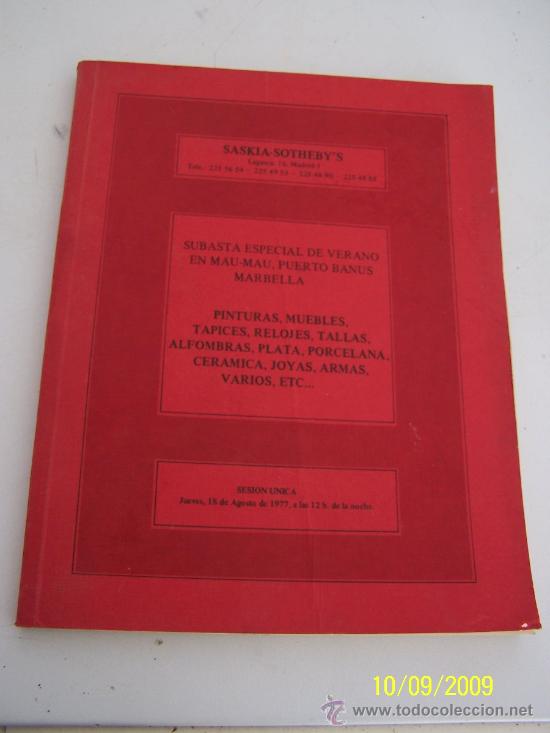 Catalogues publicitaires: SUBASTA ESPECIAL DE VERANO EN MAU-MAU, PUERTO BA&Ntilde;US MARBELLA-18/08/1977-SASKIA-SOTHEBY&acute;S