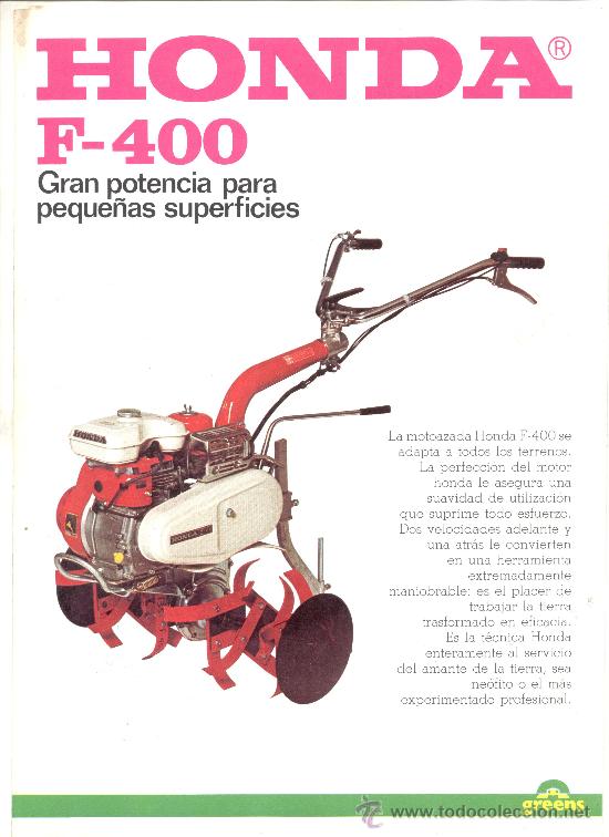 Cat&aacute;logos publicitarios: HONDA F 400 CAT&Aacute;LOGO