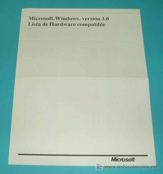 Cat&aacute;logos publicitarios: LISTA DE HARDWARE COMPATIBLE CON MICROSOFT WINDOWS 3.0 - Foto 1