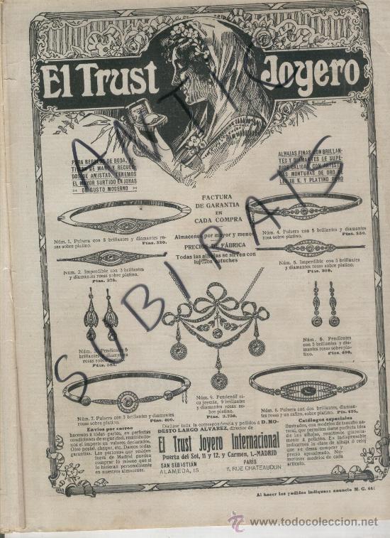 Cat&aacute;logos publicitarios: RECORTE DE PRENSA. A&Ntilde;O 1917. PUBLICIDAD. EL TRUST JOYERO. MADRID. JOYAS.
