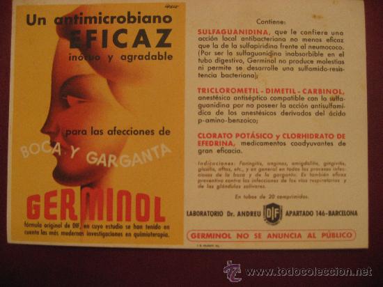 Werbekataloge: LABORATORIO FARMACEUTICO Dr.ANDREU,ANTIMICROBIANO EFICAZ GERMINOL