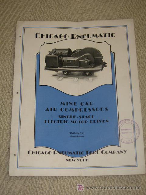 Catalogues publicitaires: Cat&aacute;logo publicitario de Chicago Pneumatic compresores de aire para minas. 1929