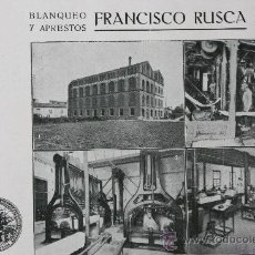 Catálogos publicitarios: 1916 HOJA PUBLICIDAD BLANQUEO Y APRESTOS FRANCISCO RUSCA BARCELONA VER FOTO. Lote 15892142