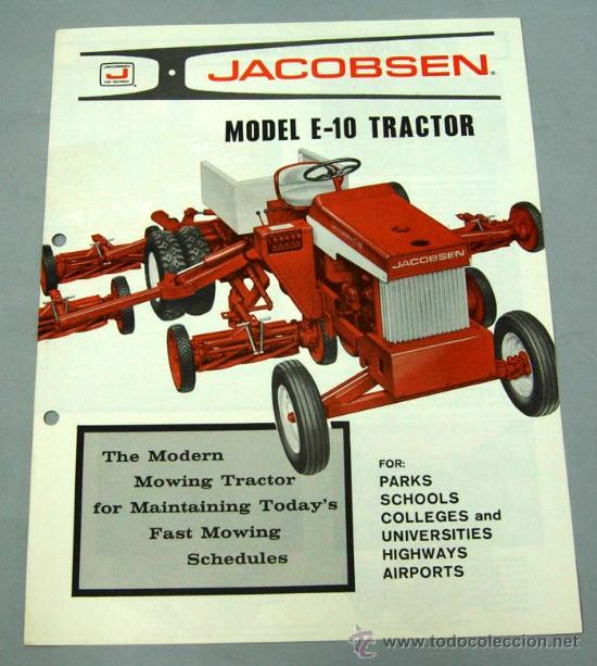 Werbekataloge: Tractor E-10 Jacobsen Wisconsin USA cat&aacute;logo publicidad a&ntilde;os 60