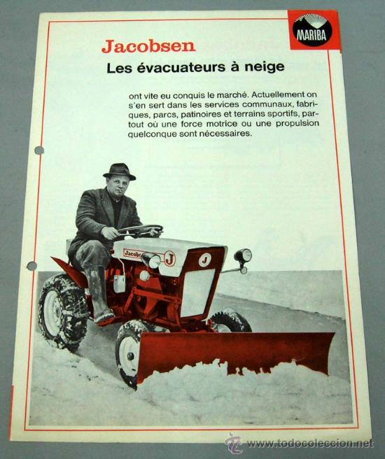Catalogues publicitaires: Quitanieves Snow Jet et Imperial Jacobsen y Tractor chief Mariba cat&aacute;logo publicidad a&ntilde;os 60