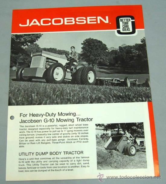 Werbekataloge: Tractor G-10 Mowing Jacobsen Wisconsin USA cat&aacute;logo publicidad 1968