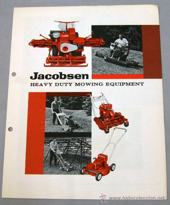 Cat&aacute;logos publicitarios: M&aacute;quinas corta c&eacute;sped Jacobsen Heavy Duty Mowing Equipment Wisconsin USA cat&aacute;logo publicidad a&ntilde;os 60