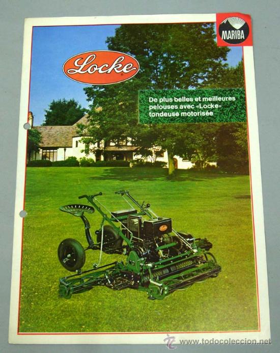 Cat&aacute;logos publicitarios: M&aacute;quina cortar c&eacute;sped Locke Mariba cat&aacute;logo publicidad a&ntilde;os 60