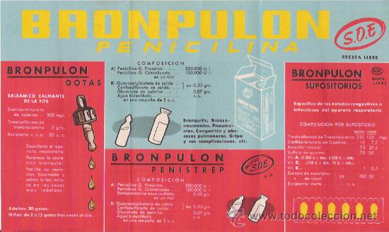 Cataloghi pubblicitari: TRIPTICO DE PUBLICIDAD FARMACEUTICA, BRONPULON, LABORATORIOS ANDROMACO.