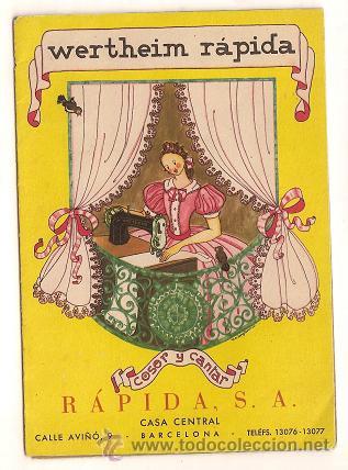 Cat&aacute;logos publicitarios: 0014 - WERTHEIM R&Aacute;PIDA S.A. - ANTIGUO Y PRECIOSO QUINTIPTICO - COSER Y CANTAR