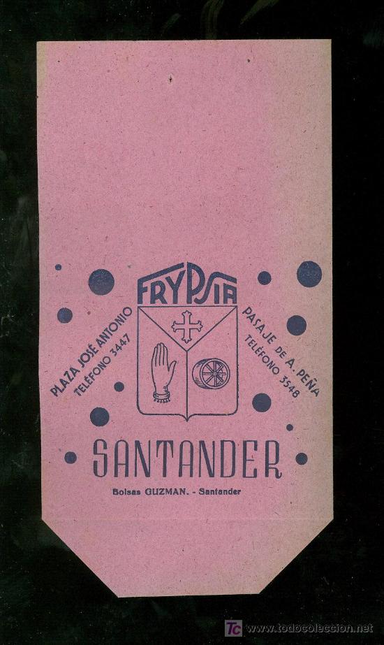 Catalogues publicitaires: BOLSA DE PUBLICIDAD ANTIGUA. FRYPSIA. SANTANDER. 1930.