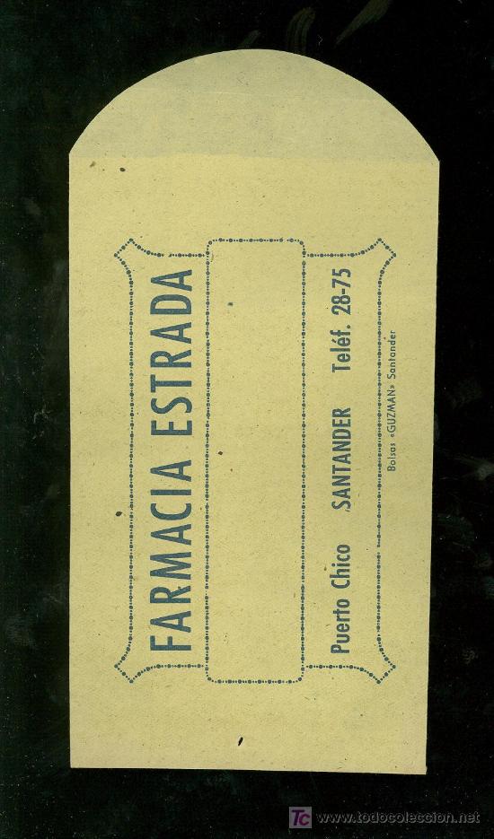 Catalogues publicitaires: BOLSA DE PUBLICIDAD ANTIGUA. FARMACIA ESTRADA. SANTANDER. 1930.