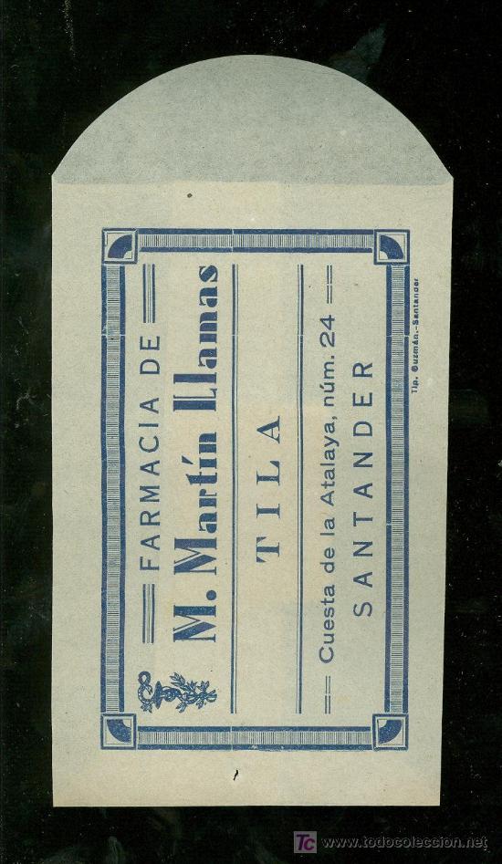 Catalogues publicitaires: BOLSA DE PUBLICIDAD ANTIGUA. FARMACIA DE M. MARTIN LLAMAS. SANTANDER. 1930.
