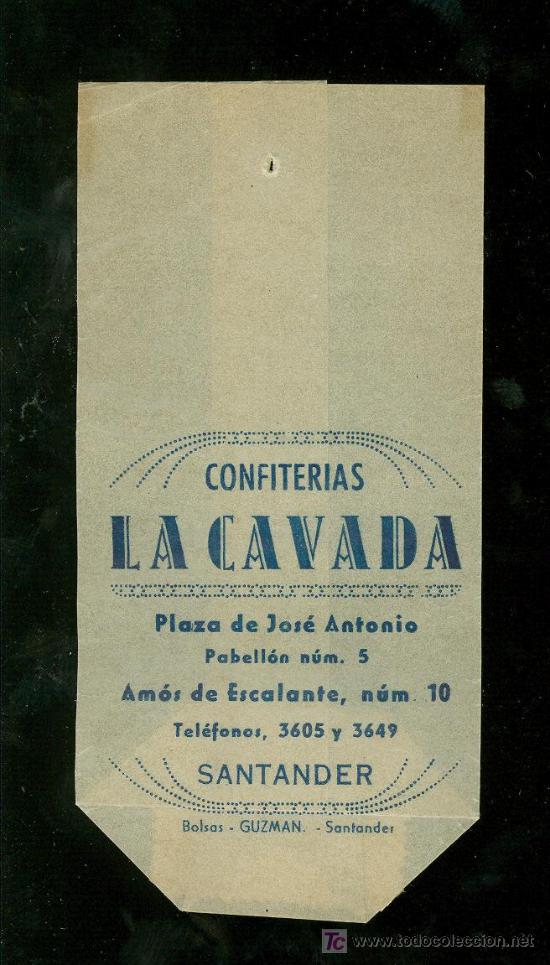 Catalogues publicitaires: BOLSA DE PUBLICIDAD ANTIGUA. CONFITERIAS LA CAVADA. SANTANDER. 1930.