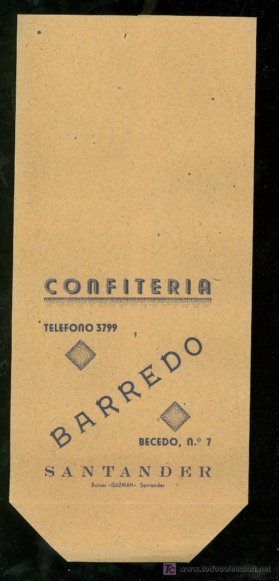Catalogues publicitaires: BOLSA DE PUBLICIDAD ANTIGUA. CONFITERIA BARREDO. SANTANDER. 1930.