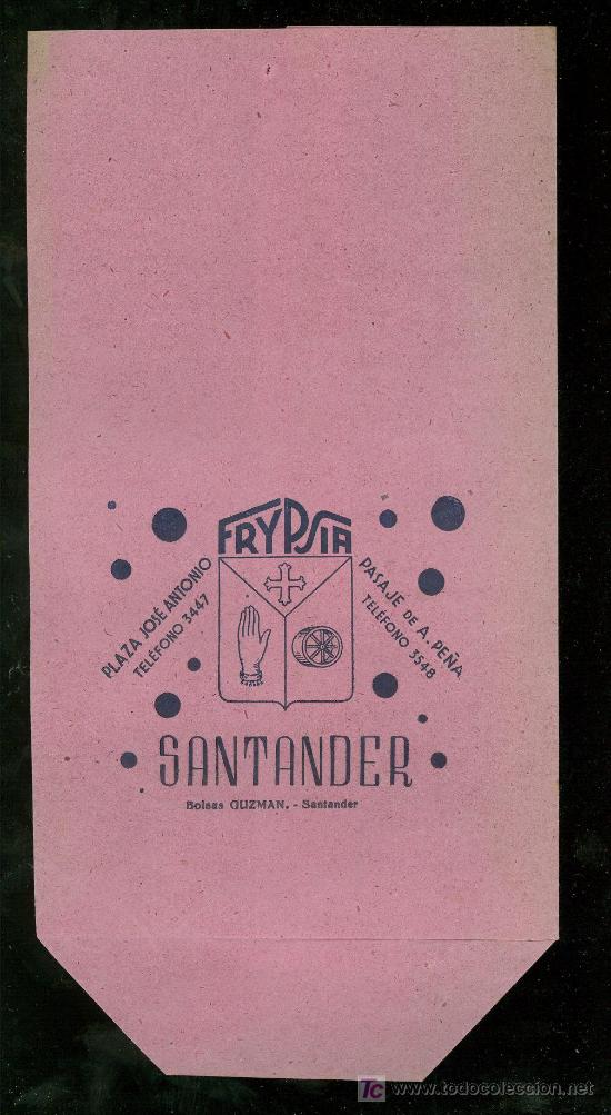 Catalogues publicitaires: BOLSA DE PUBLICIDAD ANTIGUA. FRYPSIA. SANTANDER. 1930.