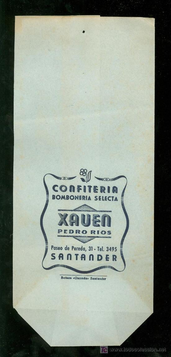 Catalogues publicitaires: BOLSA DE PUBLICIDAD ANTIGUA. CONFITERIA BOMBONERIA SELECTA. XAUEN PEDRO RIOS. SANTANDER. 1930.