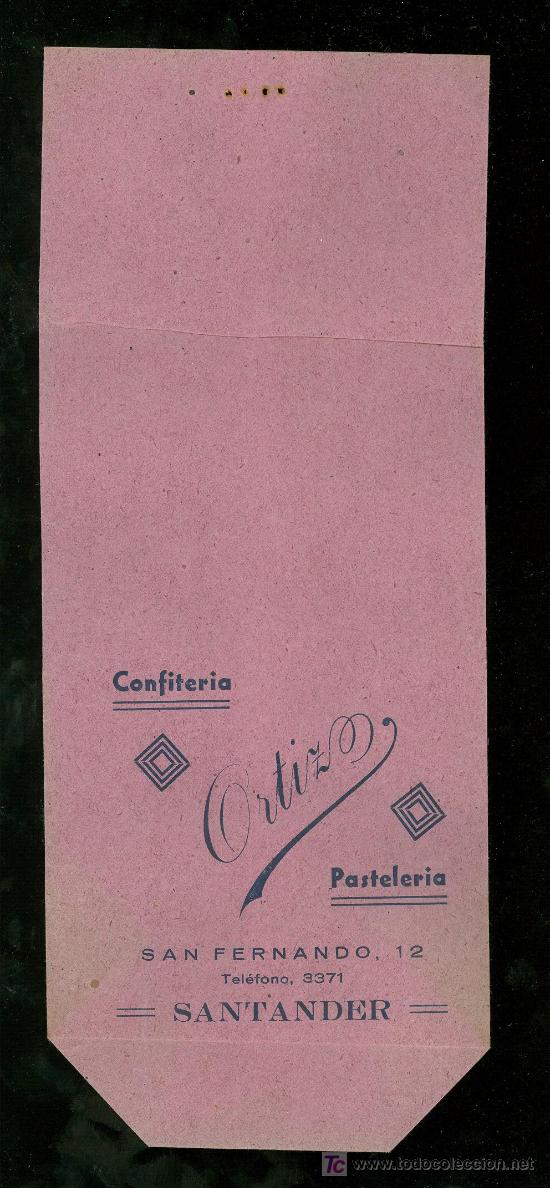 Catalogues publicitaires: BOLSA DE PUBLICIDAD ANTIGUA. CONFITERIA ORTIZ PASTELERIA. SANTANDER. 1930.