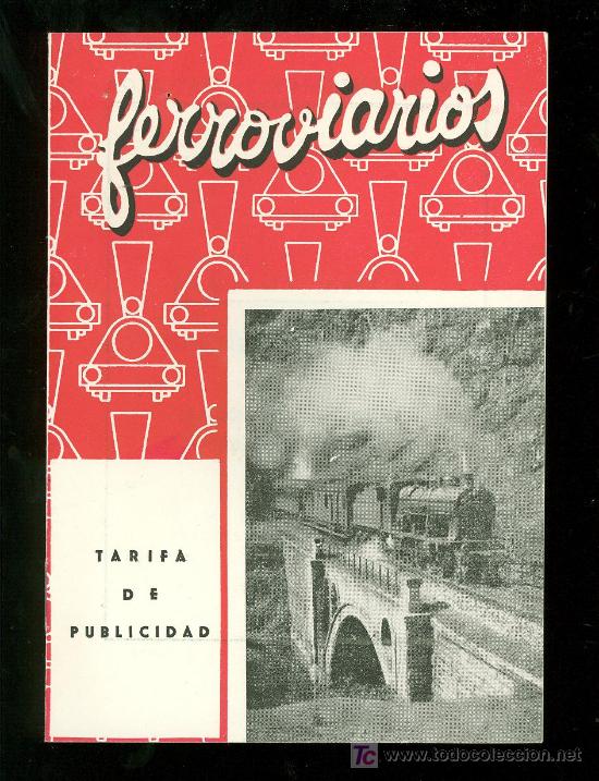 Cat&aacute;logos publicitarios: FERROVIARIOS. TARIFA DE PUBLICIDAD. - Foto 1