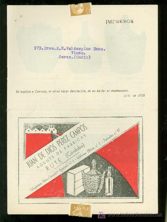 Werbekataloge: RUTE. CORDOBA. CATALOGO PUBLICITARIO DE JUAN DE DIOS PEREZ CAMPOS. AGENTE DE FABRICAS.