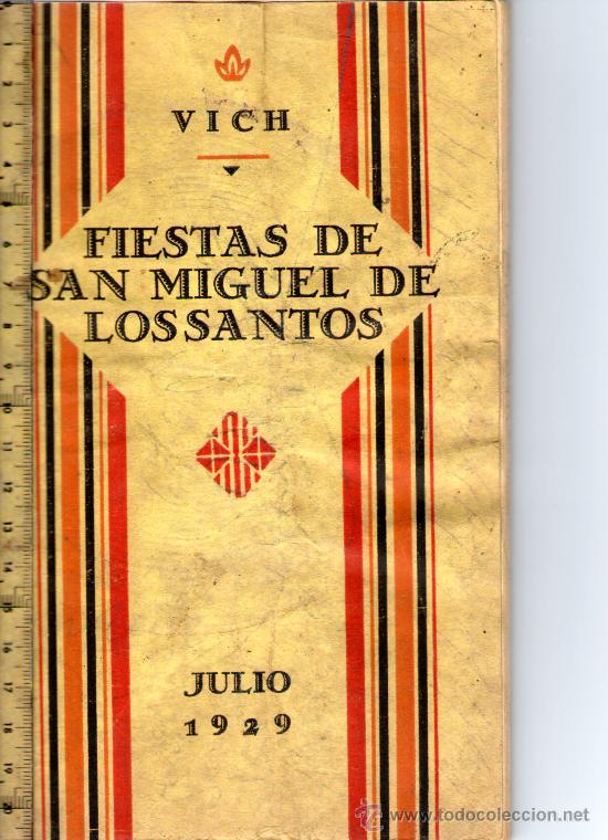 Cat&aacute;logos publicitarios: Programa de fiestas de VICH, del a&ntilde;o 1929. - Foto 1