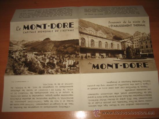 Cat&aacute;logos publicitarios: ANTIGUO CATALOGO PUBLICITARIO LE MONT-DORE CAPITALE MONDIALE DE L`ASTHME