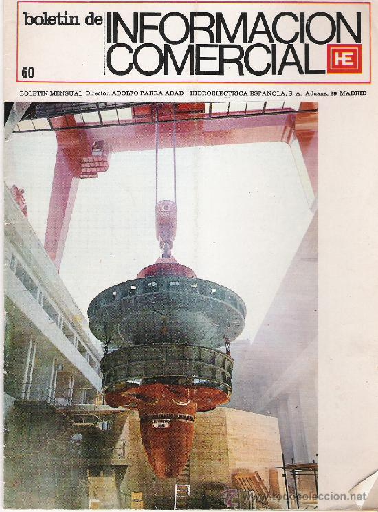 Catalogues publicitaires: HIDROELECTRICA ESPA&Ntilde;OLA - BOLETIN DE INFORMACION COMERCIAL N&ordm; 60 - SEPTIEMBRE DE 1969 -