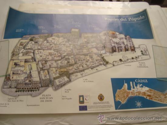 Advertising Catalogs: cartel de cadiz, gran formato, barrio del populo, 68 cm largo