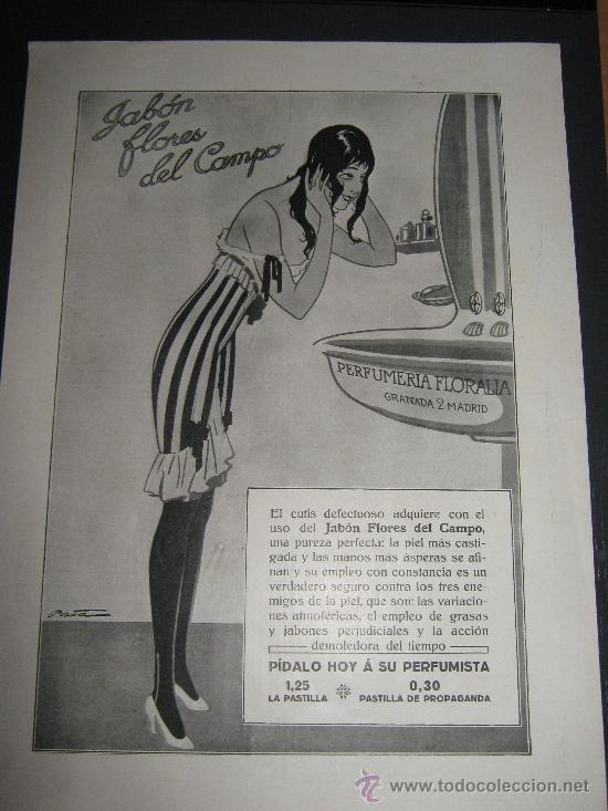 Werbekataloge: PRECIOSO ANUNCIO PUBLICITARIO RECORTE DE LA REVISTA LA ESFERA DEL A&Ntilde;O 1915, JABON FLORES DEL CAMPO