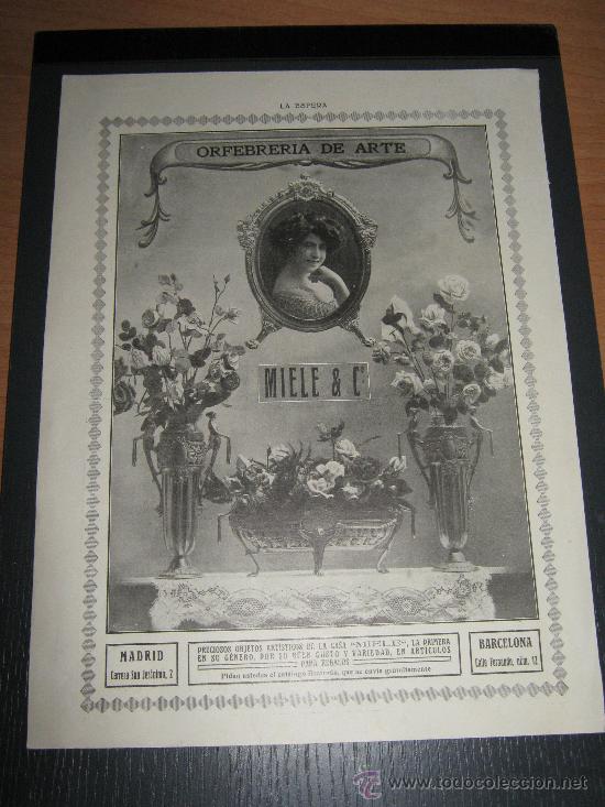 Cat&aacute;logos publicitarios: PRECIOSO ANUNCIO PUBLICITARIO RECORTE DE LA REVISTA LA ESFERA DEL A&Ntilde;O 1915, MIELE Y&CIA ORFEBRERIA..