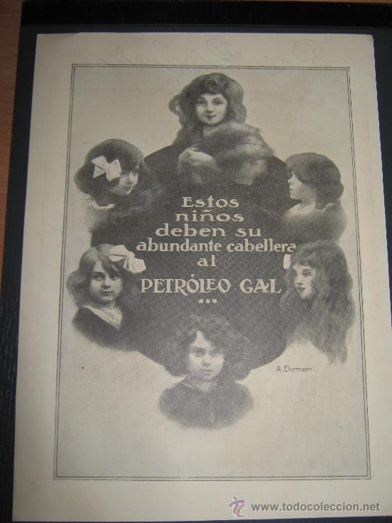 Cat&aacute;logos publicitarios: PRECIOSO ANUNCIO PUBLICITARIO RECORTE DE LA REVISTA LA ESFERA DEL A&Ntilde;O 1915, PETROLEO GAL