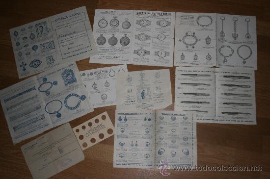 Advertising Catalogs: Lote de cat&aacute;logos de estudios Madrid. 1958.Joyas, relojes,plumas,medallas,llaveros...publicitarios.