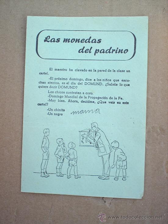 Cat&aacute;logos publicitarios: HOJAS PUBLICITARIA - HISTORIAS DEL DOMUND N.2 - LA MONEDAS DEL PADRINO , secretaria del domund ,