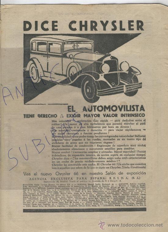 Cat&aacute;logos publicitarios: RECORTE DE PRENSA. A&Ntilde;O 1923. CHRYSLER. COCHES. AUTOMOVILES. PUBLICIDAD. USA. 66.