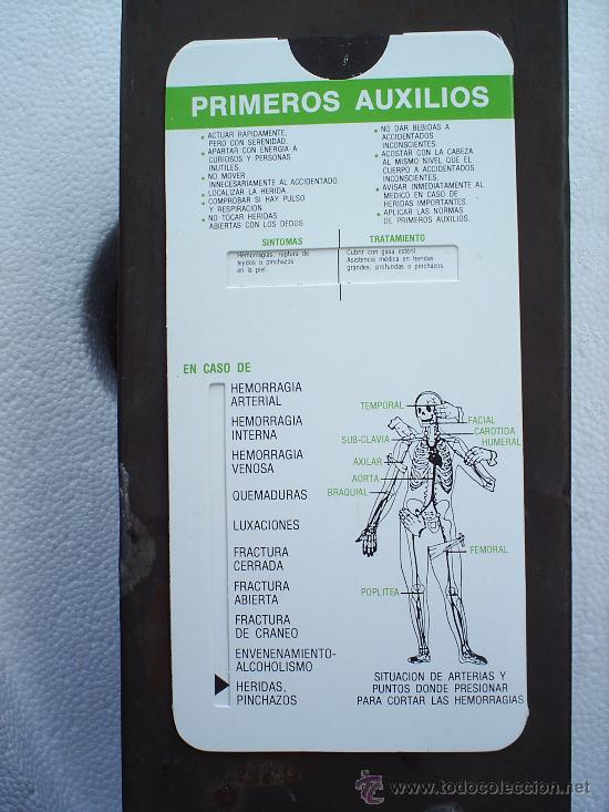 Cat&aacute;logos publicitarios: TABLA , PRIMEROS AUXILIOS . MOVIMIENTO ,CASO-SINTOMAS TRATAMIENTO ,PUBLICIDAD MUTUA LLEIDATANA 1980