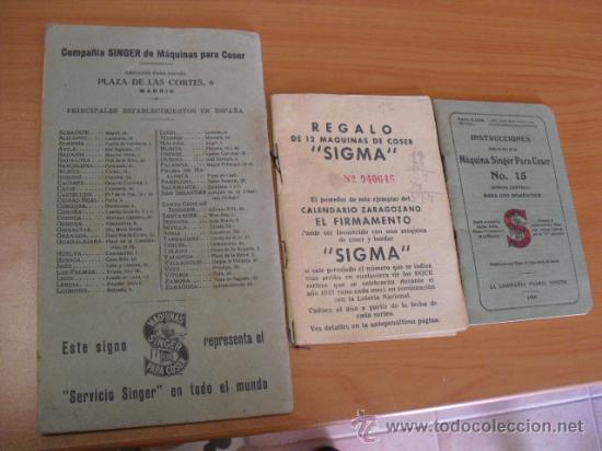Advertising Catalogs: 3 catalogos publicitarios dos de   maquinas singer 1929-y 1930 y uno de sigma 1957