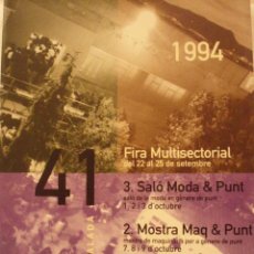 Catálogos publicitarios: INTERESANTE. FIRA MULTISECTORIAL DEL 22 AL 25 DE SETEMBRE. Nº 41. 1994. EN CATALAN. Lote 25971625