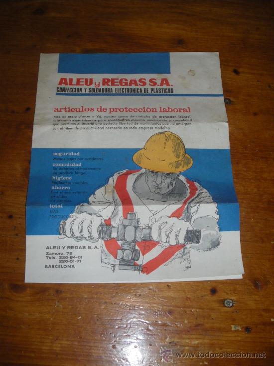 Catalogues publicitaires: AREU Y REGAS, CONFECCION Y SOLDADURA ELECTRONICA DE PLASTICOS. BARCELONA.