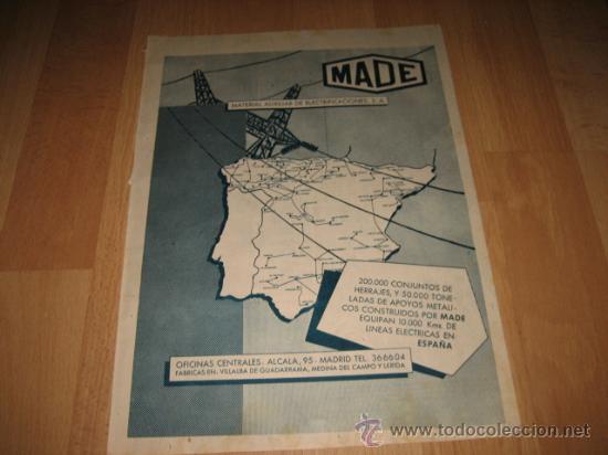 Catalogues publicitaires: MADE MATERIAL AUXILIAR DE ELECTRIFICACIONES  PUBLICIDAD  HOJA DE REVISTA 1957