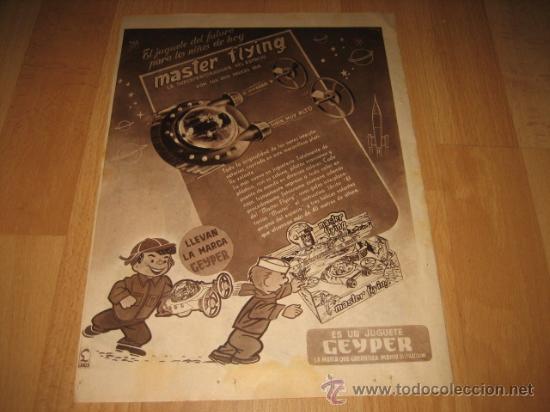 Cat&aacute;logos publicitarios: MASTER FLYING JUGUETE GEYPER PUBLICIDAD HOJA DE REVISTA 1957