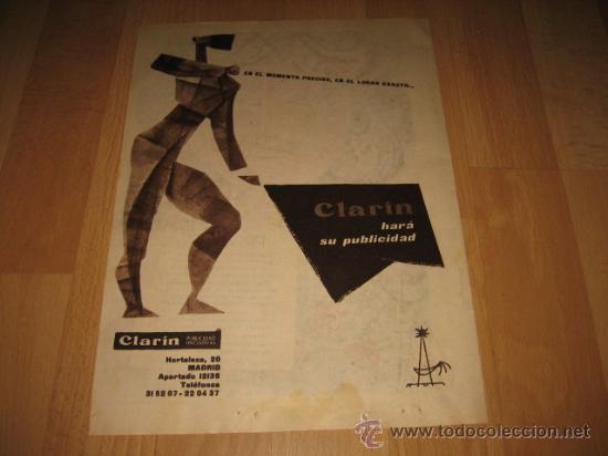 Cat&aacute;logos publicit&aacute;rios: CLARIN EMPRESA DE PUBLICIDAD .-  PUBLICIDAD  HOJA DE REVISTA 1957